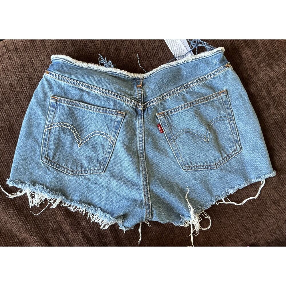 Levi's 501 Cutoff Shorts W29 Light Wash Button Fly Raw Hem Vintage Denim